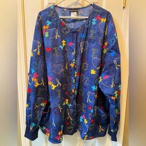 Cherokee Autism scrub jacket. Size 5X